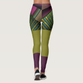 Ronde en kleurrijke moderne, decoratieve fractale  leggings (Achterkant)