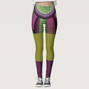 Ronde en kleurrijke moderne, decoratieve fractale  leggings