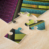 Ronde en kleurrijke moderne, decoratieve fractale legpuzzel (Zijkant)