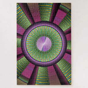 Ronde en kleurrijke moderne, decoratieve fractale legpuzzel