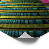 Ronde en kleurrijke moderne, decoratieve fractale  poster (Hoek)