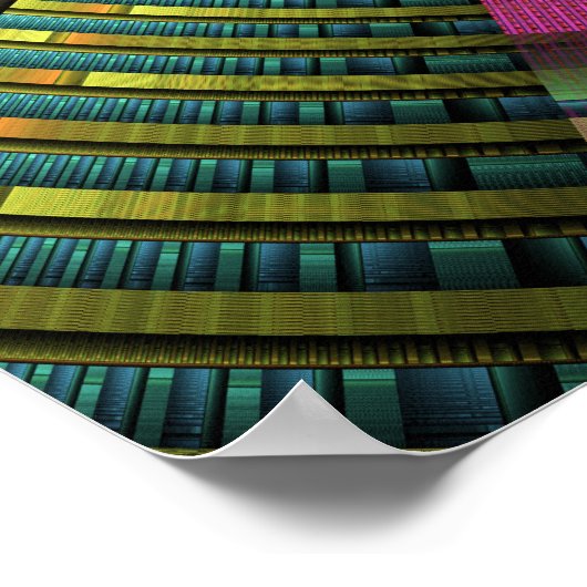 Ronde en kleurrijke moderne, decoratieve fractale  poster (Hoek)