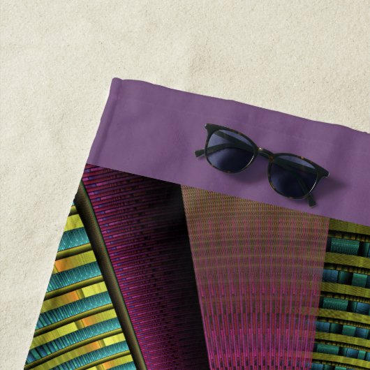 Ronde en kleurrijke moderne, decoratieve fractale  strandlaken (In situ)