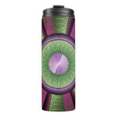 Ronde en kleurrijke moderne, decoratieve fractale  thermosbeker (Voorkant)