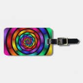 Ronde en Psychedelic Colorful Modern Fractal Art Bagagelabel (Voorkant horizontaal)