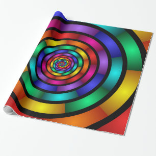 Ronde en Psychedelic Colorful Modern Fractal Art Cadeaupapier