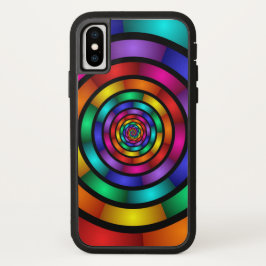 Ronde en Psychedelic Colorful Modern Fractal Art iPhone 13 Hoesje