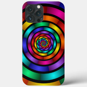 Ronde en Psychedelic Colorful Modern Fractal Art Case-Mate iPhone Case