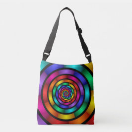 Ronde en Psychedelic Colorful Modern Fractal Art Crossbody Tas