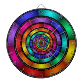 Ronde en Psychedelic Colorful Modern Fractal Art Dartbord (Voorkant)
