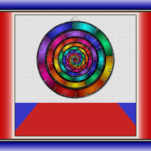 Ronde en Psychedelic Colorful Modern Fractal Art Dartbord