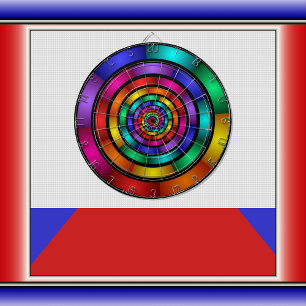 Ronde en Psychedelic Colorful Modern Fractal Art Dartbord