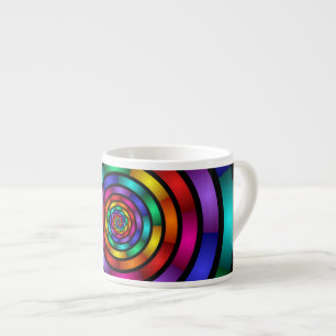 Ronde en Psychedelic Colorful Modern Fractal Art Espresso Kop
