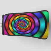 Ronde en Psychedelic Colorful Modern Fractal Art Golfheadcover (Voorkant)