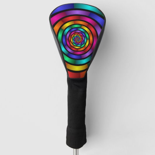 Ronde en Psychedelic Colorful Modern Fractal Art Golfheadcover (Voorkant)