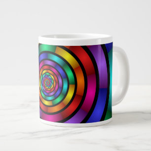 Ronde en Psychedelic Colorful Modern Fractal Art Grote Koffiekop