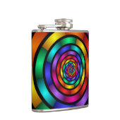 Ronde en Psychedelic Colorful Modern Fractal Art Heupfles (Rechts)