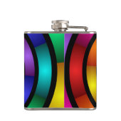 Ronde en Psychedelic Colorful Modern Fractal Art Heupfles (Achterkant)