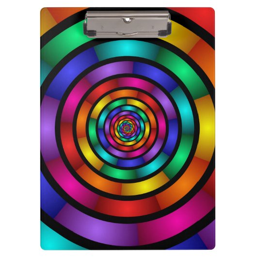 Ronde en Psychedelic Colorful Modern Fractal Art Klembord (Voorkant)