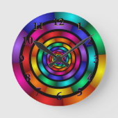 Ronde en Psychedelic Colorful Modern Fractal Art Klok (Voorkant)