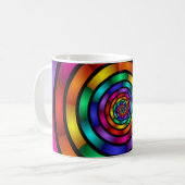 Ronde en Psychedelic Colorful Modern Fractal Art Koffiemok (Voorkant links)