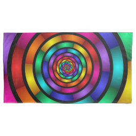 Ronde en Psychedelic Colorful Modern Fractal Art Kussensloop