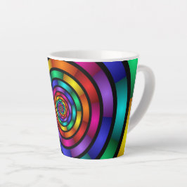 Ronde en Psychedelic Colorful Modern Fractal Art Latte Mok