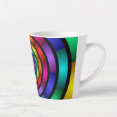 Ronde en Psychedelic Colorful Modern Fractal Art Latte Mok (Rechts)
