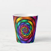 Ronde en Psychedelic Colorful Modern Fractal Art Latte Mok (Voorkant)