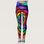 Ronde en Psychedelic Colorful Modern Fractal Art Leggings (Voorkant)