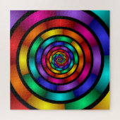 Ronde en Psychedelic Colorful Modern Fractal Art Legpuzzel (Horizontaal)