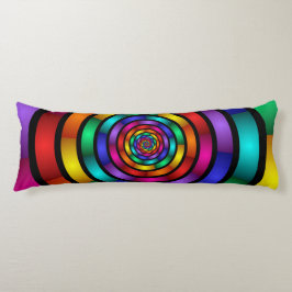 Ronde en Psychedelic Colorful Modern Fractal Art Lichaamskussen