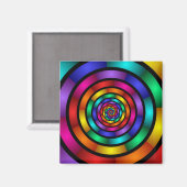 Ronde en Psychedelic Colorful Modern Fractal Art Magneet (Voorkant / Achterkant)