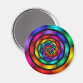 Ronde en Psychedelic Colorful Modern Fractal Art Magneet (Voorkant / Achterkant)
