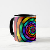 Ronde en Psychedelic Colorful Modern Fractal Art Mok (Voorkant links)