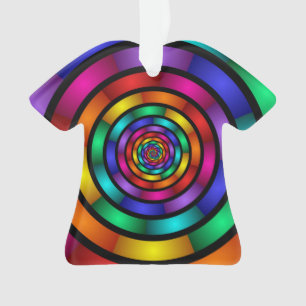 Ronde en Psychedelic Colorful Modern Fractal Art Ornament