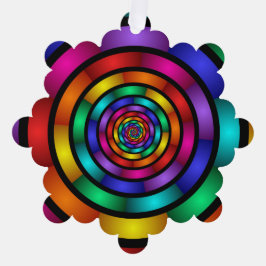 Ronde en Psychedelic Colorful Modern Fractal Art Ornament Kaart