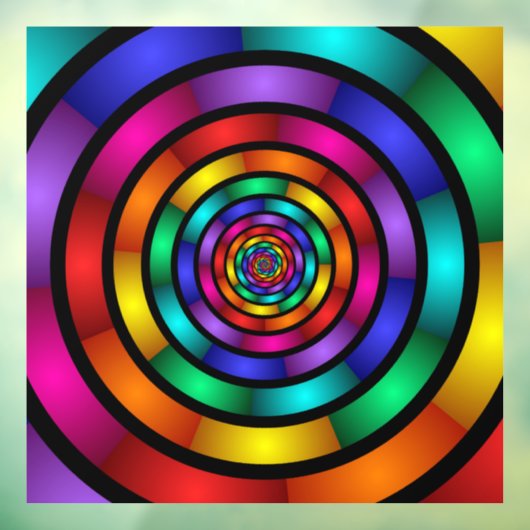 Ronde en Psychedelic Colorful Modern Fractal Art Raamsticker (Vel 3)