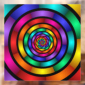Ronde en Psychedelic Colorful Modern Fractal Art Raamsticker (Vel 2)