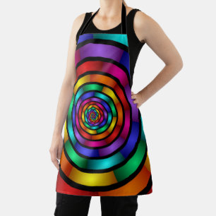 Ronde en Psychedelic Colorful Modern Fractal Art Schort