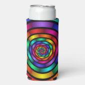 Ronde en Psychedelic Colorful Modern Fractal Art Seltzer Blikjeskoeler (Seltzer Voorkant)