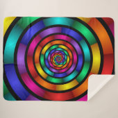 Ronde en Psychedelic Colorful Modern Fractal Art Sherpa Deken (Voorkant (horizontaal))