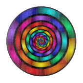 Ronde en Psychedelic Colorful Modern Fractal Art Snijplank (Voorkant)