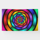Ronde en Psychedelic Colorful Modern Fractal Art Spandoek (Horizontaal)