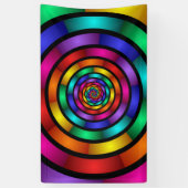 Ronde en Psychedelic Colorful Modern Fractal Art Spandoek (Verticaal)