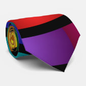 Ronde en Psychedelic Colorful Modern Fractal Art Stropdas (Opgerold)