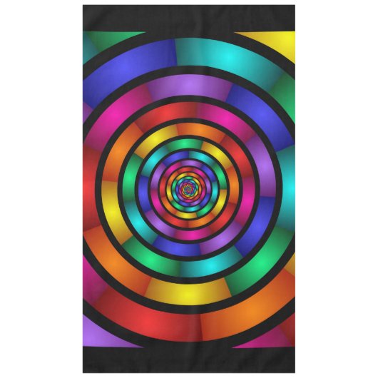 Ronde en Psychedelic Colorful Modern Fractal Art Tafelkleed (Voorkant)