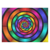 Ronde en Psychedelic Colorful Modern Fractal Art Tafelkleed (Voorkant (Horizontaal))
