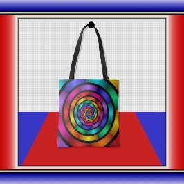Ronde en Psychedelic Colorful Modern Fractal Art Tote Bag
