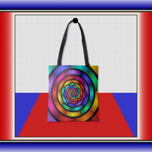 Ronde en Psychedelic Colorful Modern Fractal Art Tote Bag